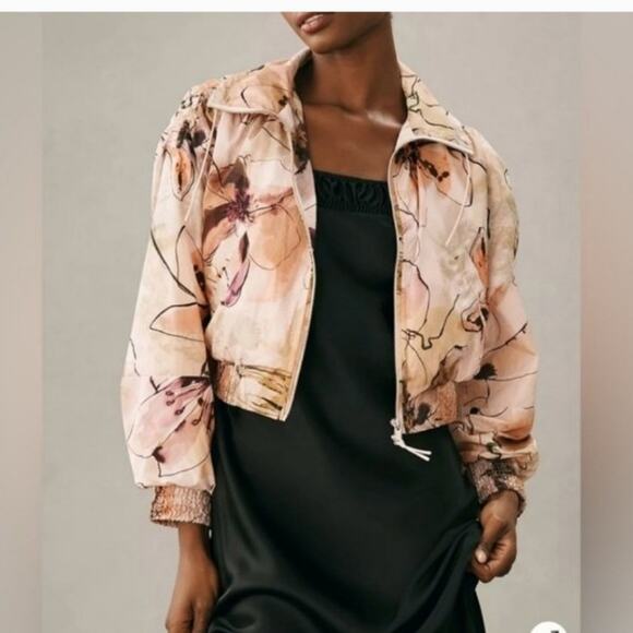 Anthropologie Femme Cropped Bomber Jacket size xsmall nwts - Picture 1 of 6